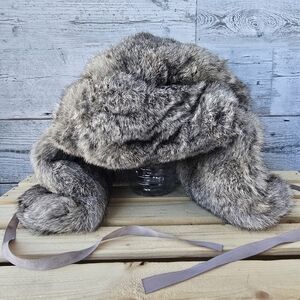 Crowncap Luxury Rabbit Fur Russian Style Winter Hat Medium